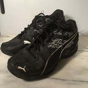 PUMA Tazon 6 Fracture FM Men's Sneakers - Black/White Geometric - Size 7